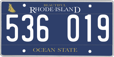 RI license plate 536019