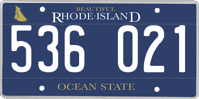 RI license plate 536021