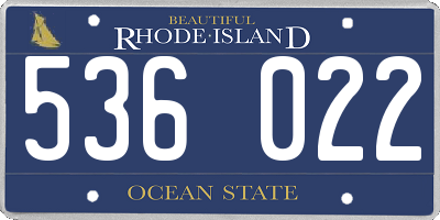 RI license plate 536022