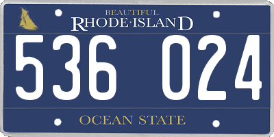 RI license plate 536024