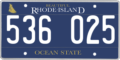 RI license plate 536025