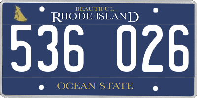 RI license plate 536026