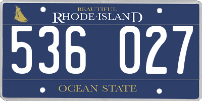 RI license plate 536027