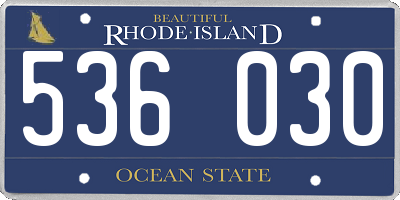 RI license plate 536030