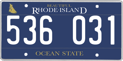 RI license plate 536031