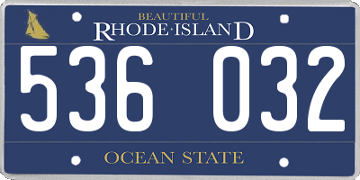 RI license plate 536032