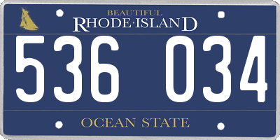 RI license plate 536034
