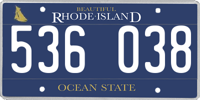 RI license plate 536038