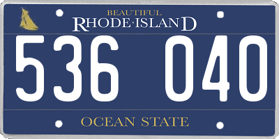 RI license plate 536040