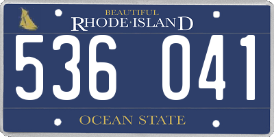 RI license plate 536041