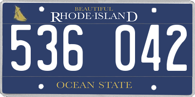 RI license plate 536042