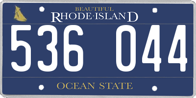 RI license plate 536044