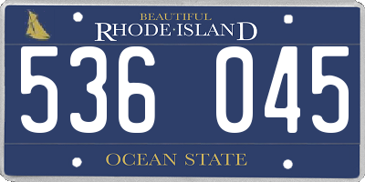 RI license plate 536045