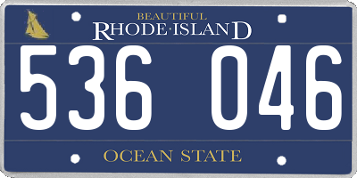 RI license plate 536046