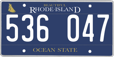 RI license plate 536047