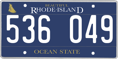 RI license plate 536049