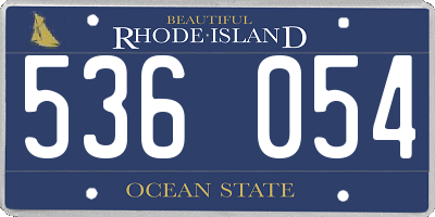 RI license plate 536054