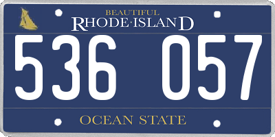 RI license plate 536057