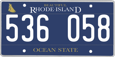 RI license plate 536058