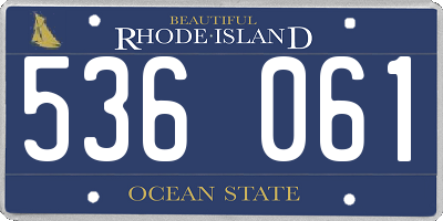 RI license plate 536061