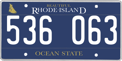 RI license plate 536063
