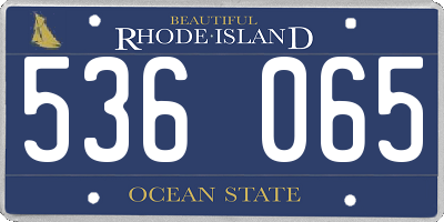 RI license plate 536065