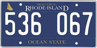 RI license plate 536067