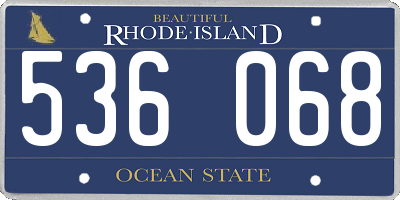 RI license plate 536068