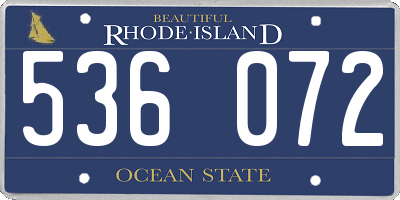 RI license plate 536072