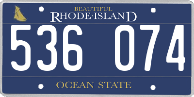 RI license plate 536074