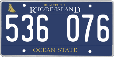 RI license plate 536076