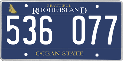 RI license plate 536077