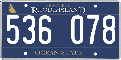 RI license plate 536078
