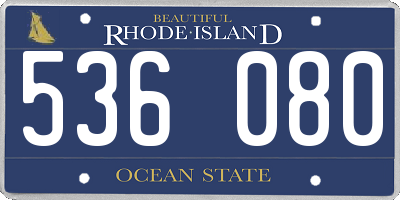 RI license plate 536080