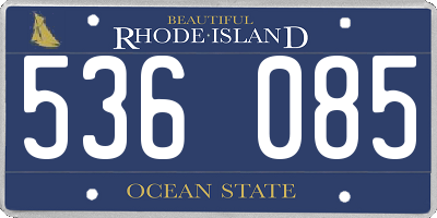 RI license plate 536085