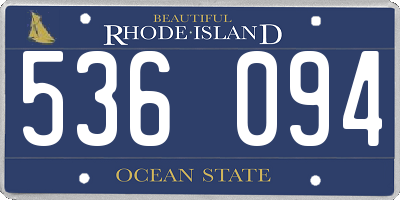 RI license plate 536094