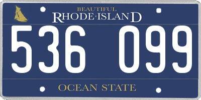 RI license plate 536099