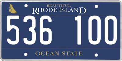RI license plate 536100