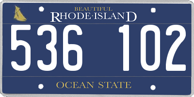 RI license plate 536102