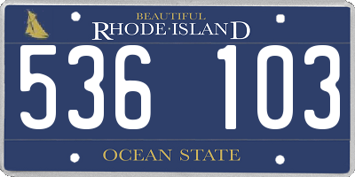 RI license plate 536103