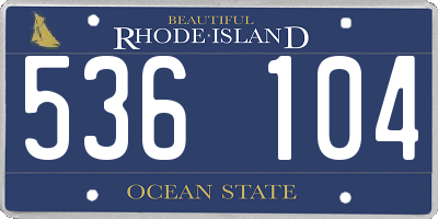 RI license plate 536104