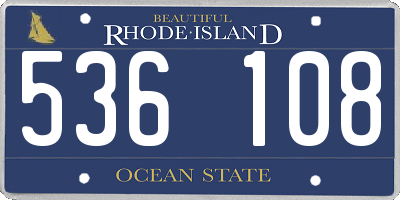 RI license plate 536108