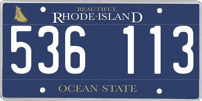 RI license plate 536113