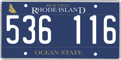 RI license plate 536116