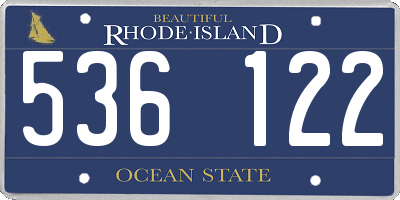 RI license plate 536122