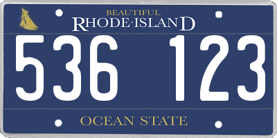 RI license plate 536123