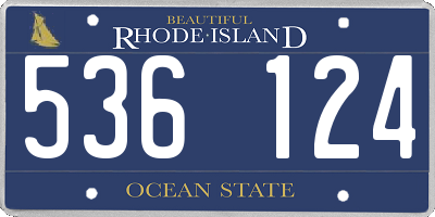RI license plate 536124