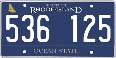 RI license plate 536125