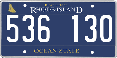 RI license plate 536130