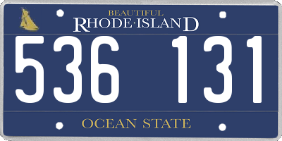 RI license plate 536131